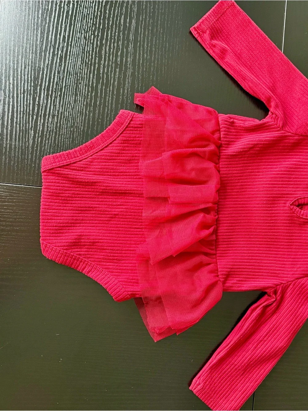 Carter's Red Long-Sleeve Tulle Tutu Bodysuit